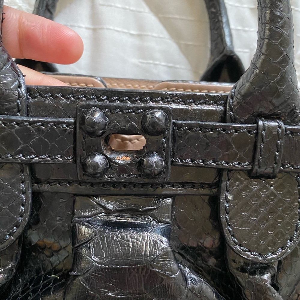 Zagliani Black Python Skin Leather Purse! - image 2